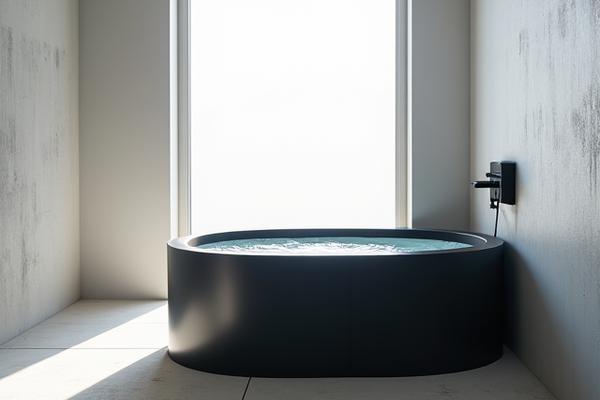 Modern at-home cold plunge tub in a minimalist setting.